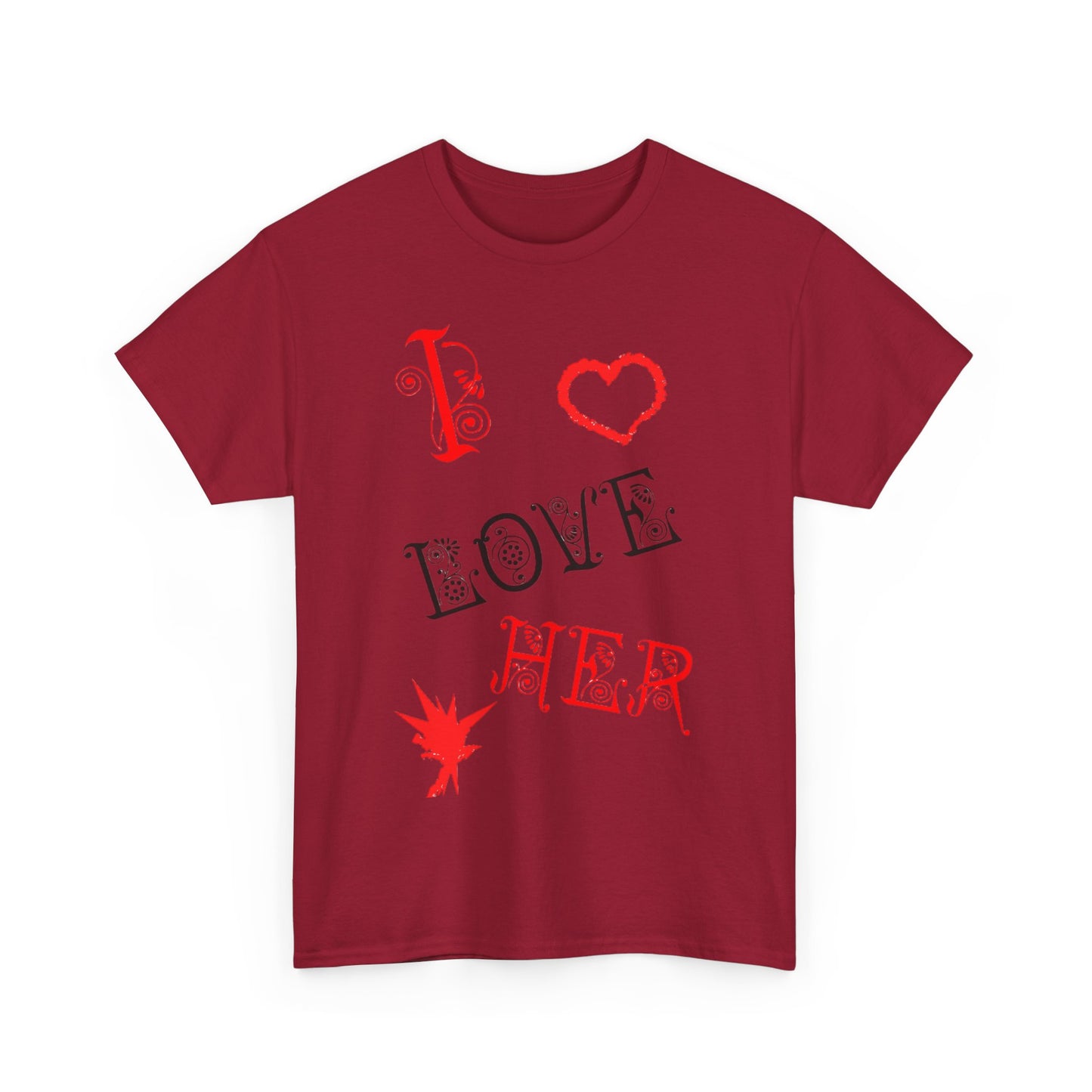 I LOVE HIM/ I LOVE HER Couples Tshirt 2 - Couples Fashion Wear