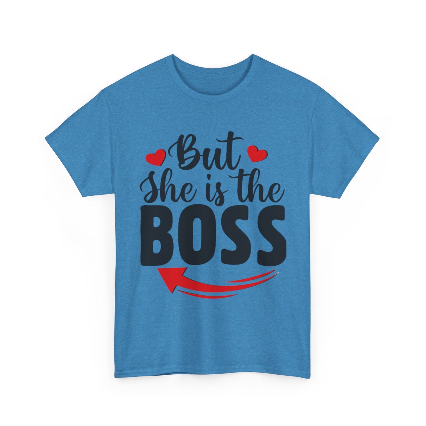 HE IS THE MAN/BUT SHE IS THE BOSS Couples Tshirt 2