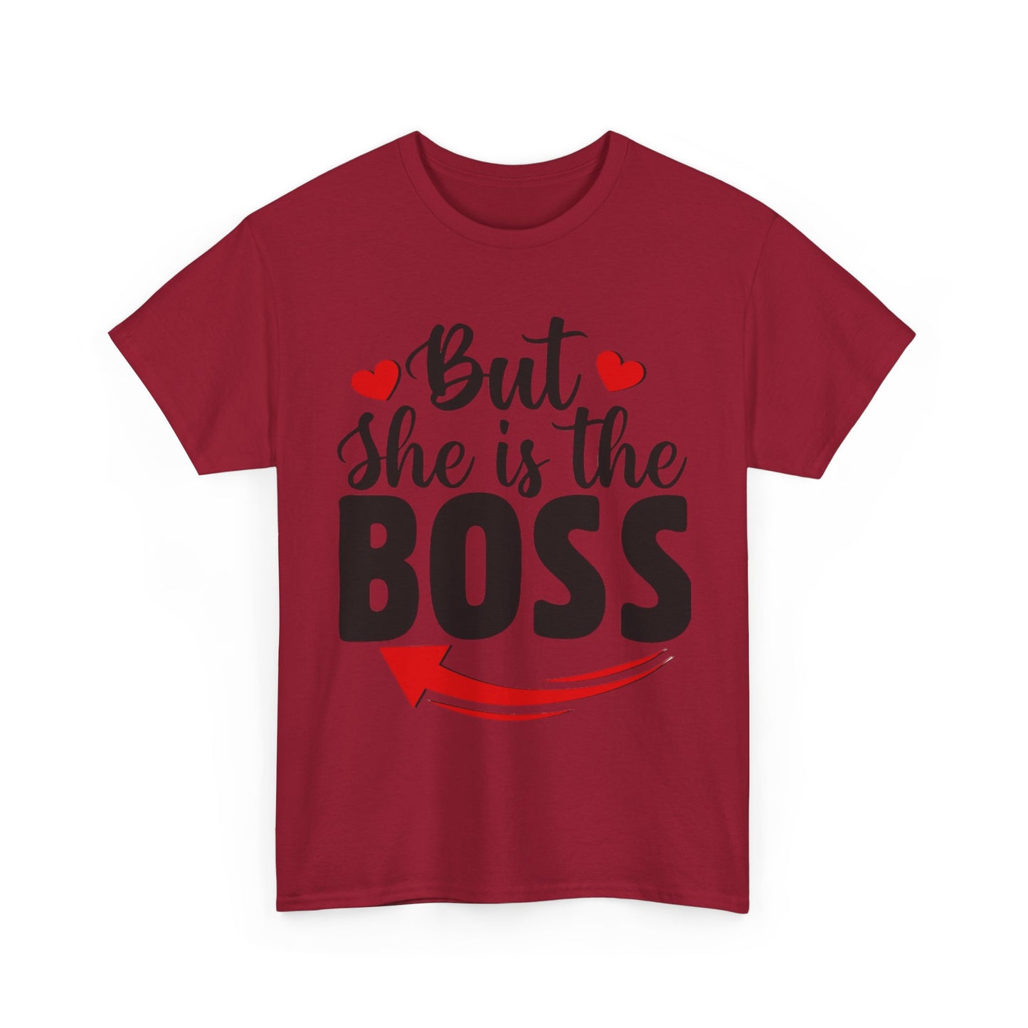 HE IS THE MAN/BUT SHE IS THE BOSS Couples Tshirt 2