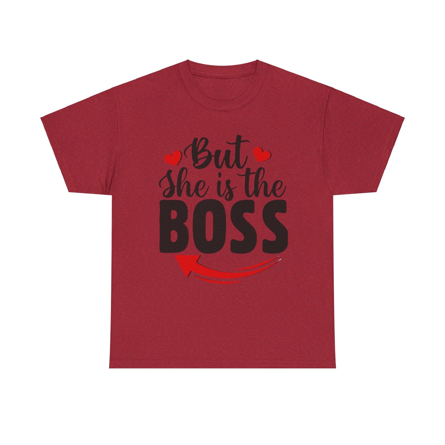 HE IS THE MAN/BUT SHE IS THE BOSS Couples Tshirt 2