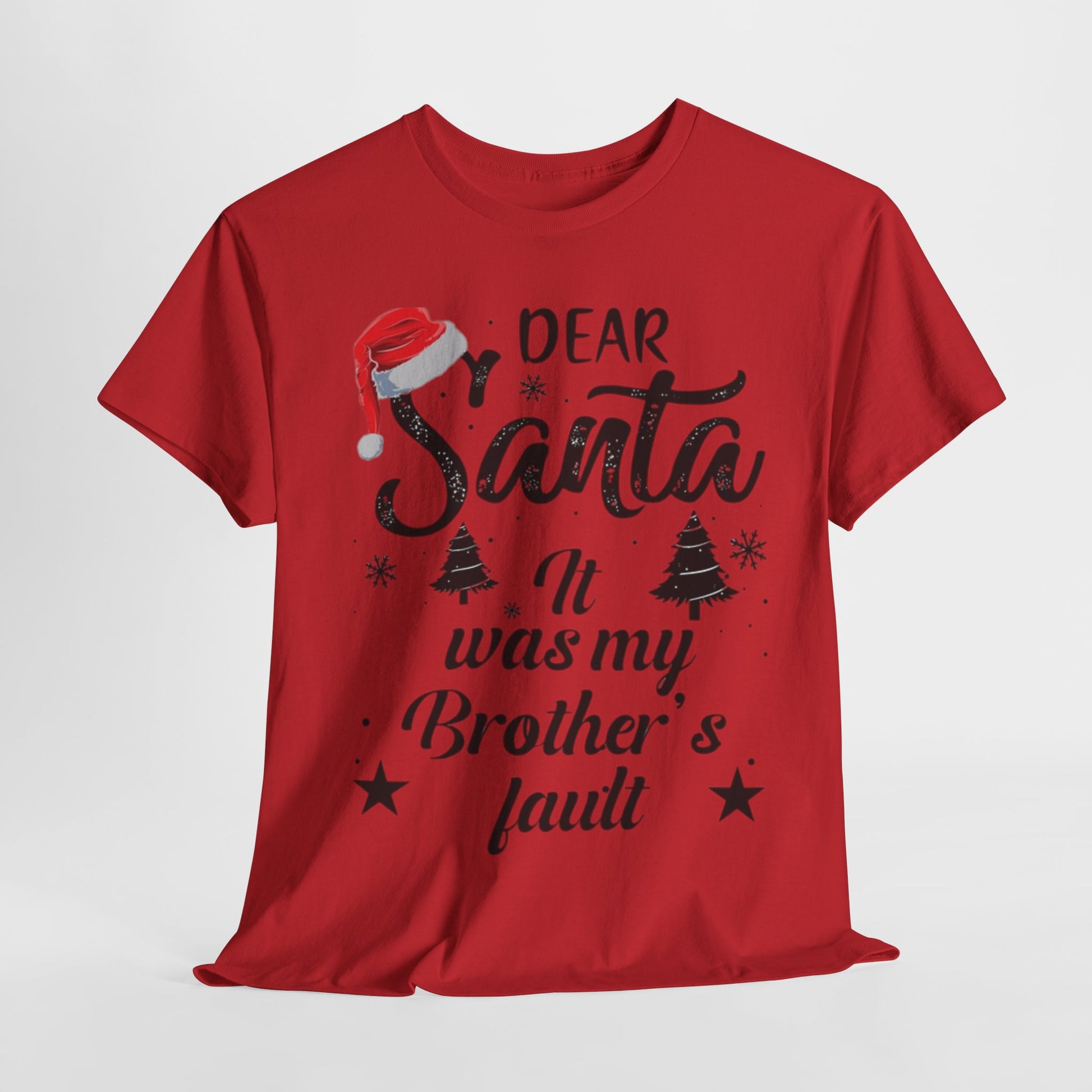 DEAR SANTA IT WAS MY BROTHER'S/SISTER'S FAULT Couples Tshirt 1 - Couples Fashion Wear