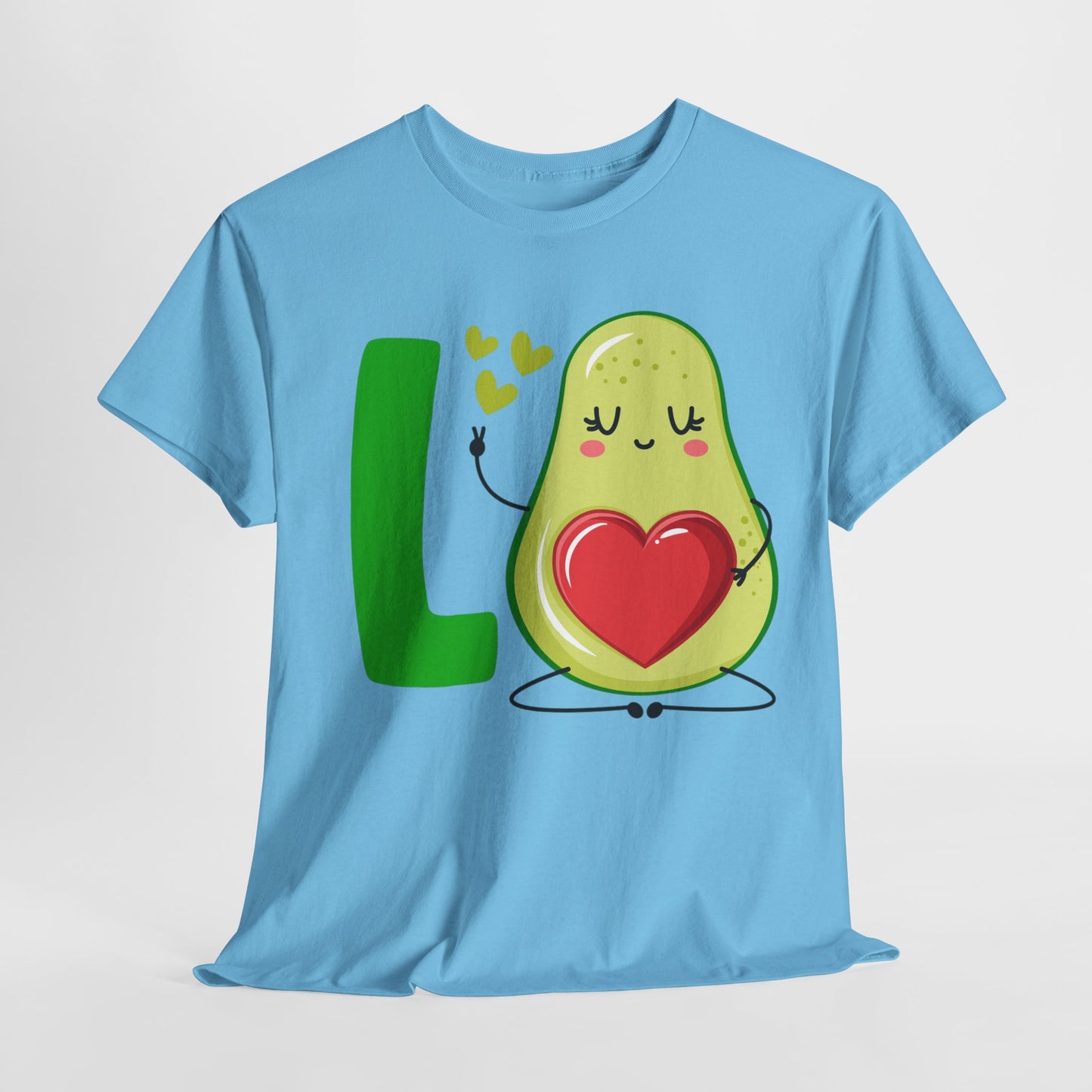 LO VE with AVOCADO HEART Couples Tshirt 1 - Couples Fashion Wear