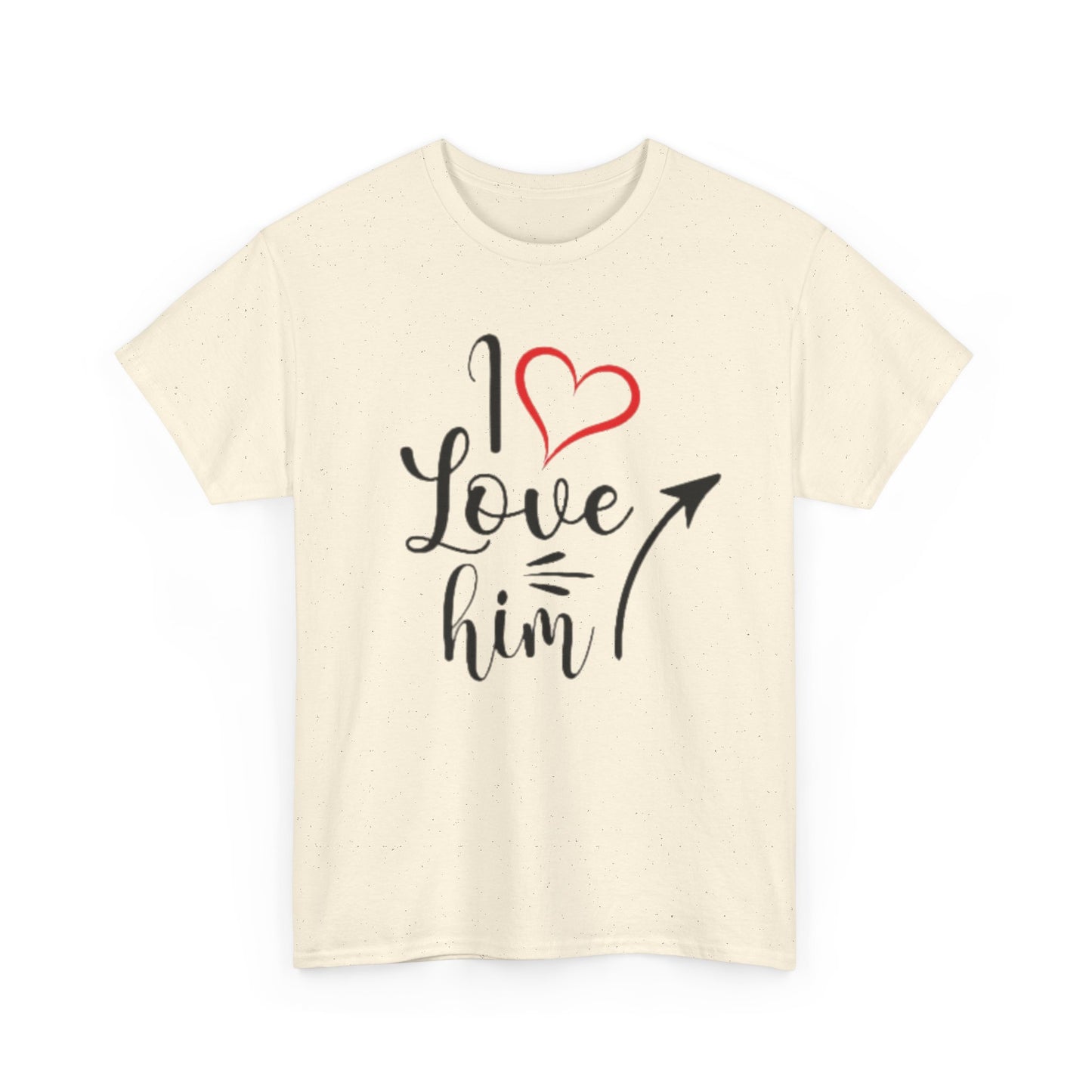 I LOVE HIM/ I LOVE HER In Black Couples Tshirt 1 - Couples Fashion Wear