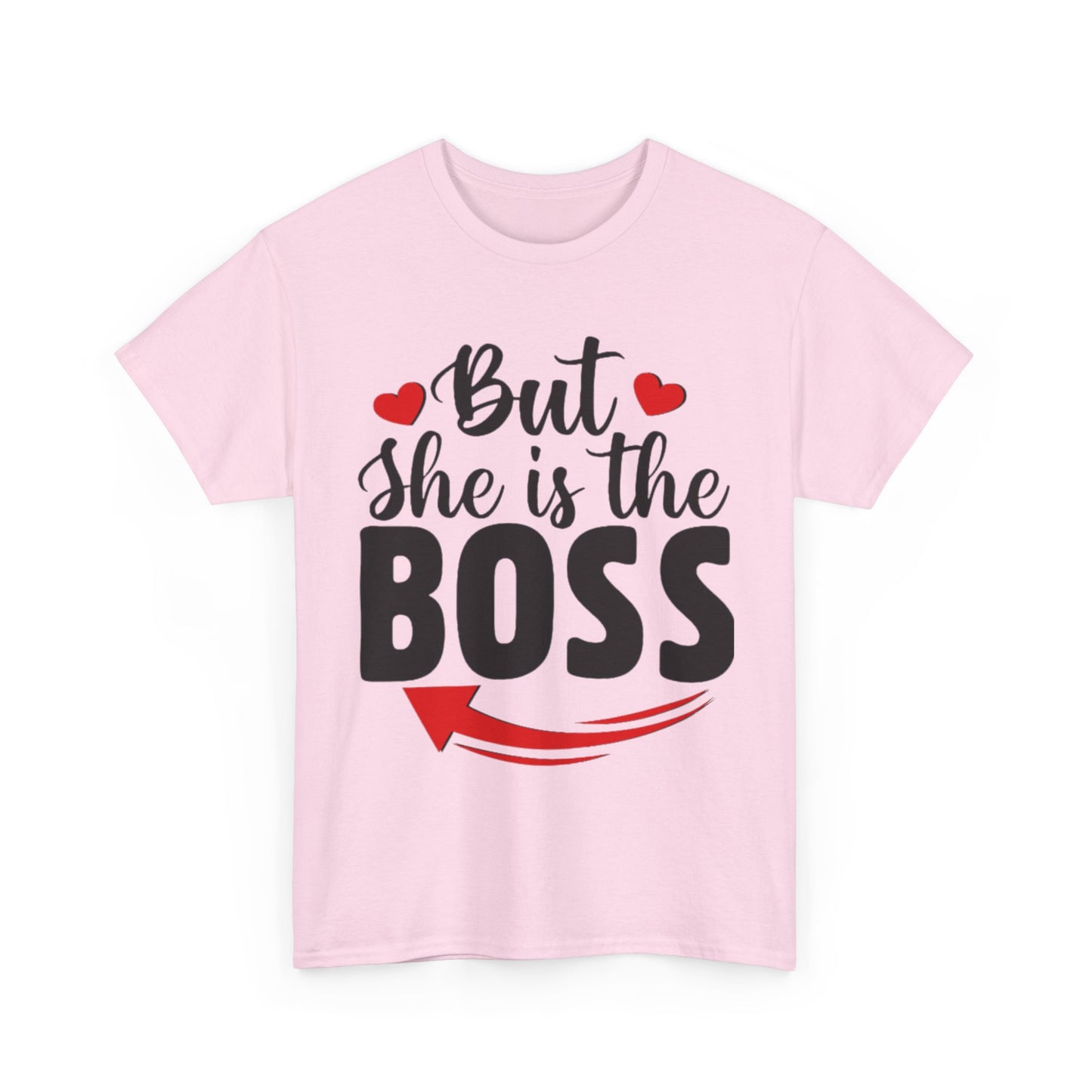 HE IS THE MAN/BUT SHE IS THE BOSS Couples Tshirt 2