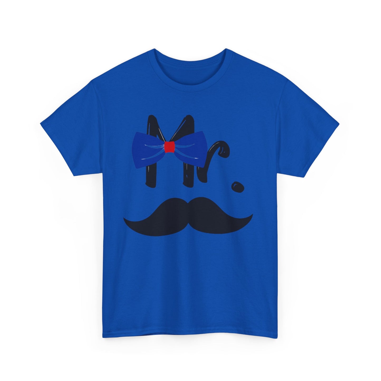 MR MUSTACHE w/ BOWTIE/MRS w/ LIPS Couples Tshirt 1 - Couples Fashion Wear