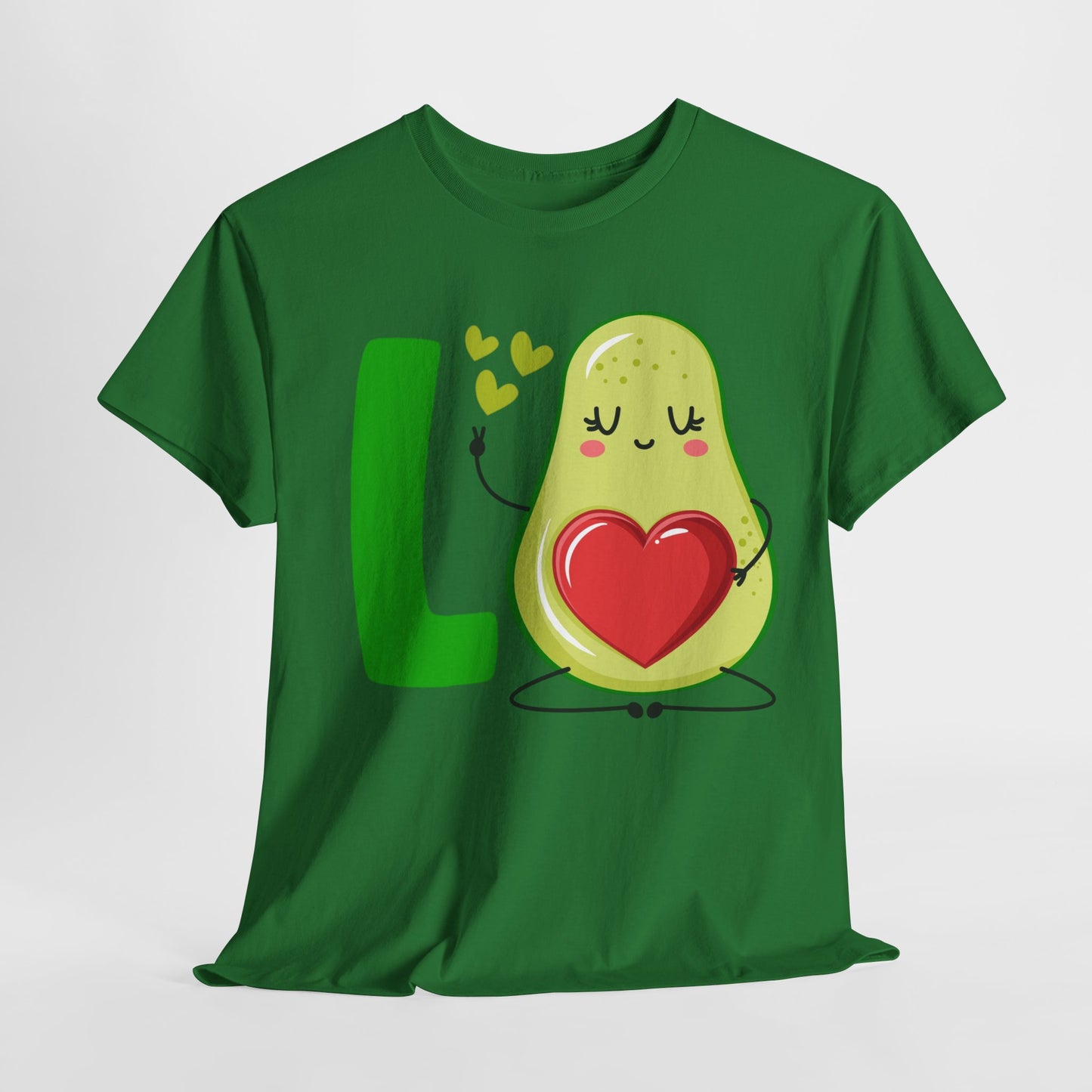 LO VE with AVOCADO HEART Couples Tshirt 1 - Couples Fashion Wear