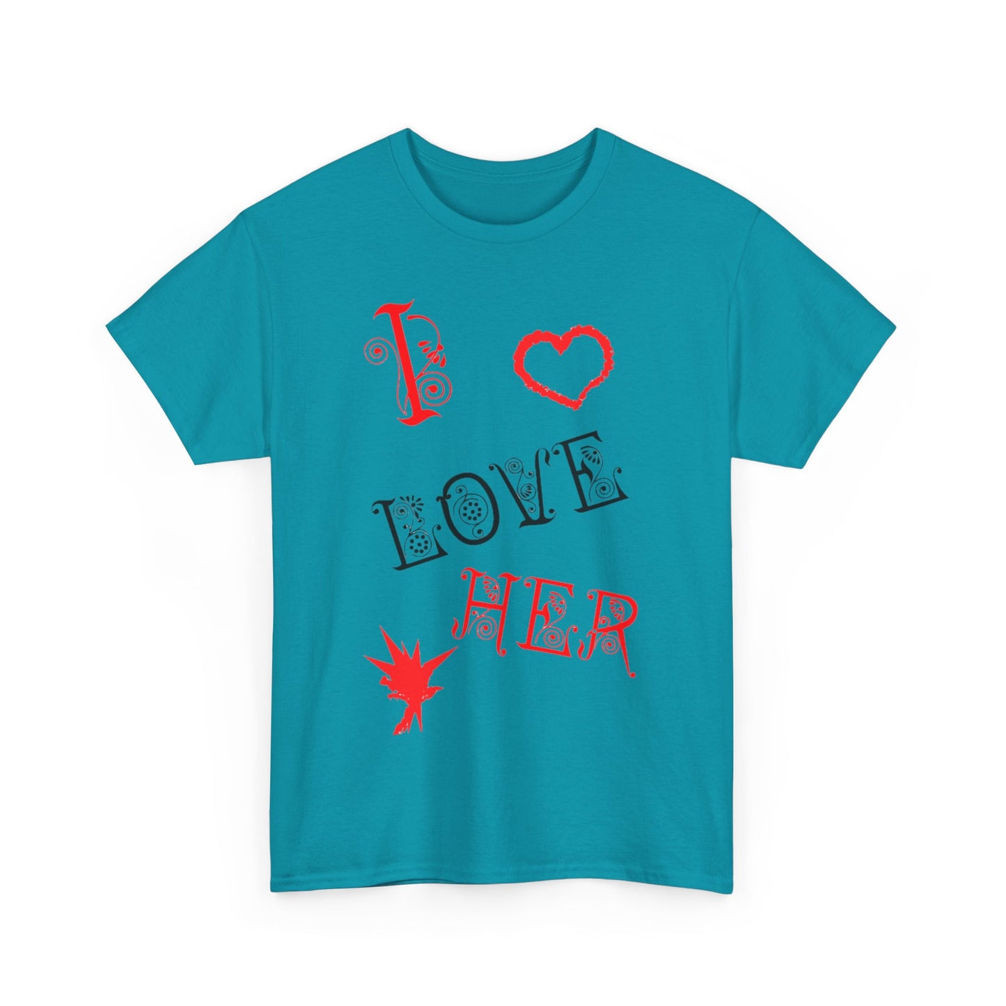 I LOVE HIM/ I LOVE HER Couples Tshirt 2 - Couples Fashion Wear