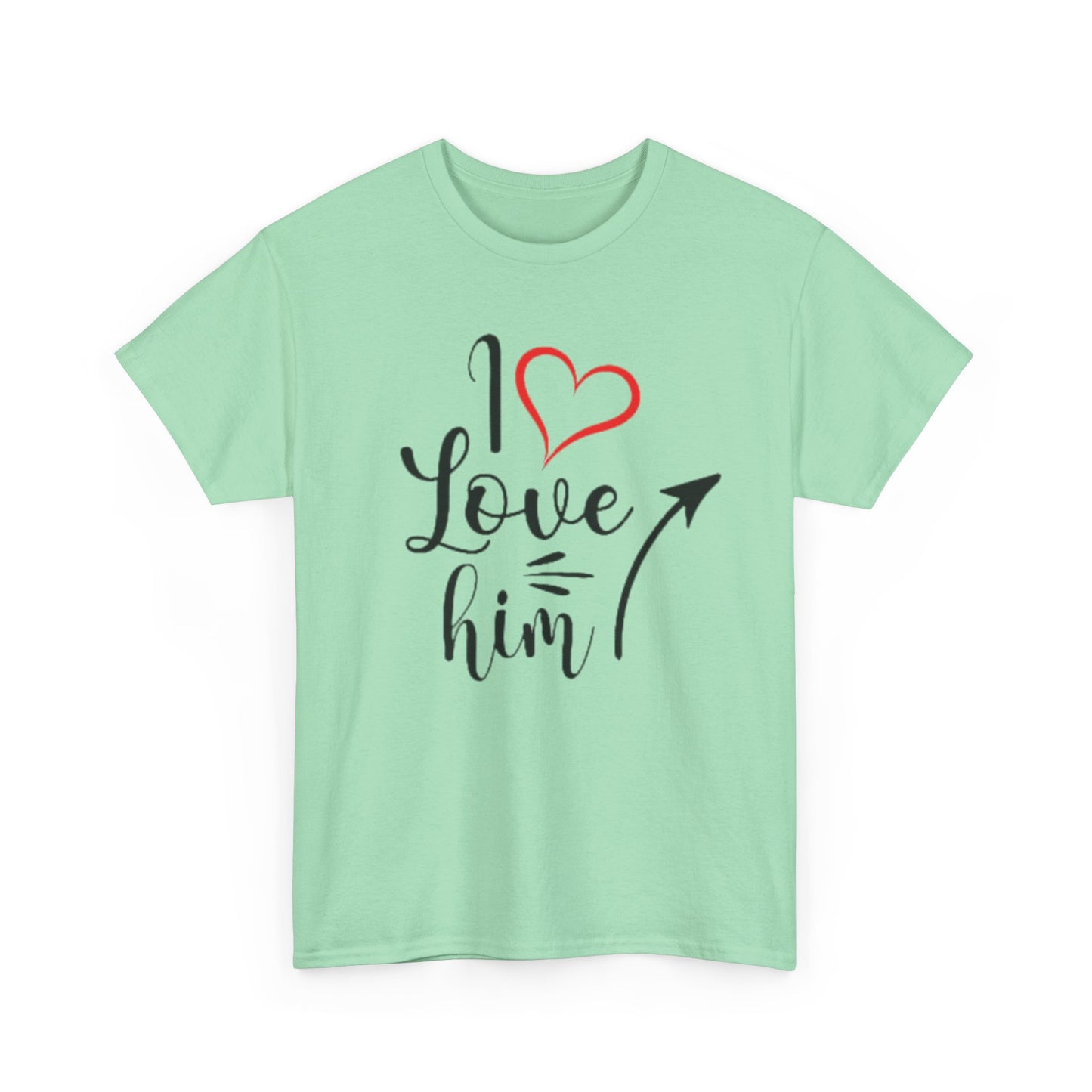 I LOVE HIM/ I LOVE HER In Black Couples Tshirt 1 - Couples Fashion Wear