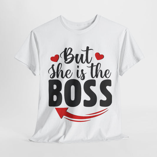 HE IS THE MAN/BUT SHE IS THE BOSS Couples Tshirt 2 - Couples Fashion Wear