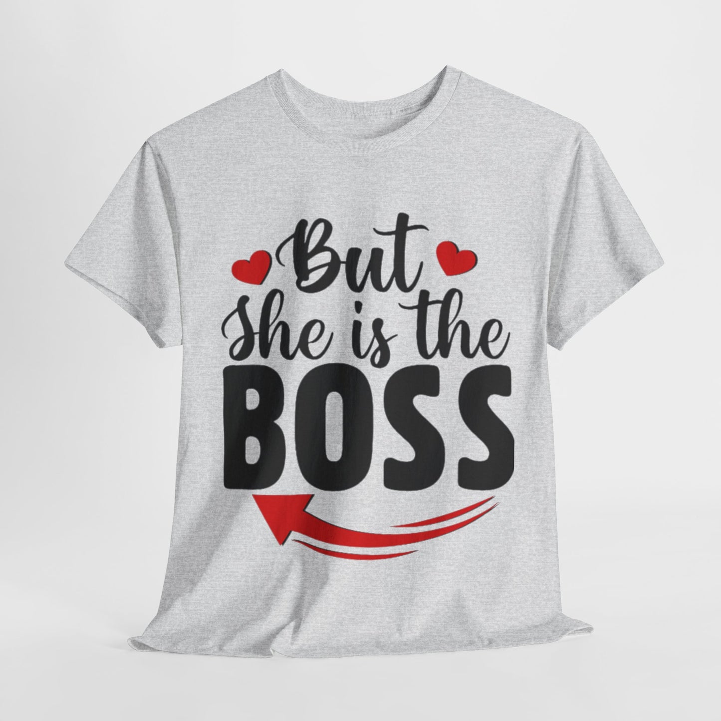 HE IS THE MAN/BUT SHE IS THE BOSS Couples Tshirt 2