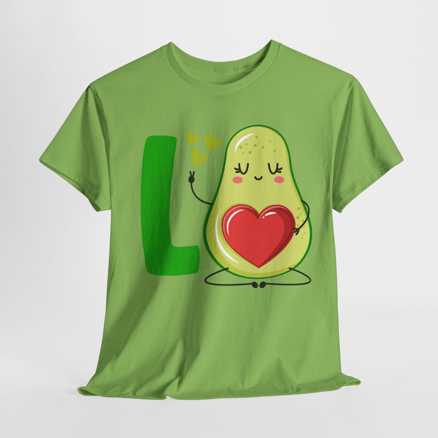 LO VE with AVOCADO HEART Couples Tshirt 1 - Couples Fashion Wear