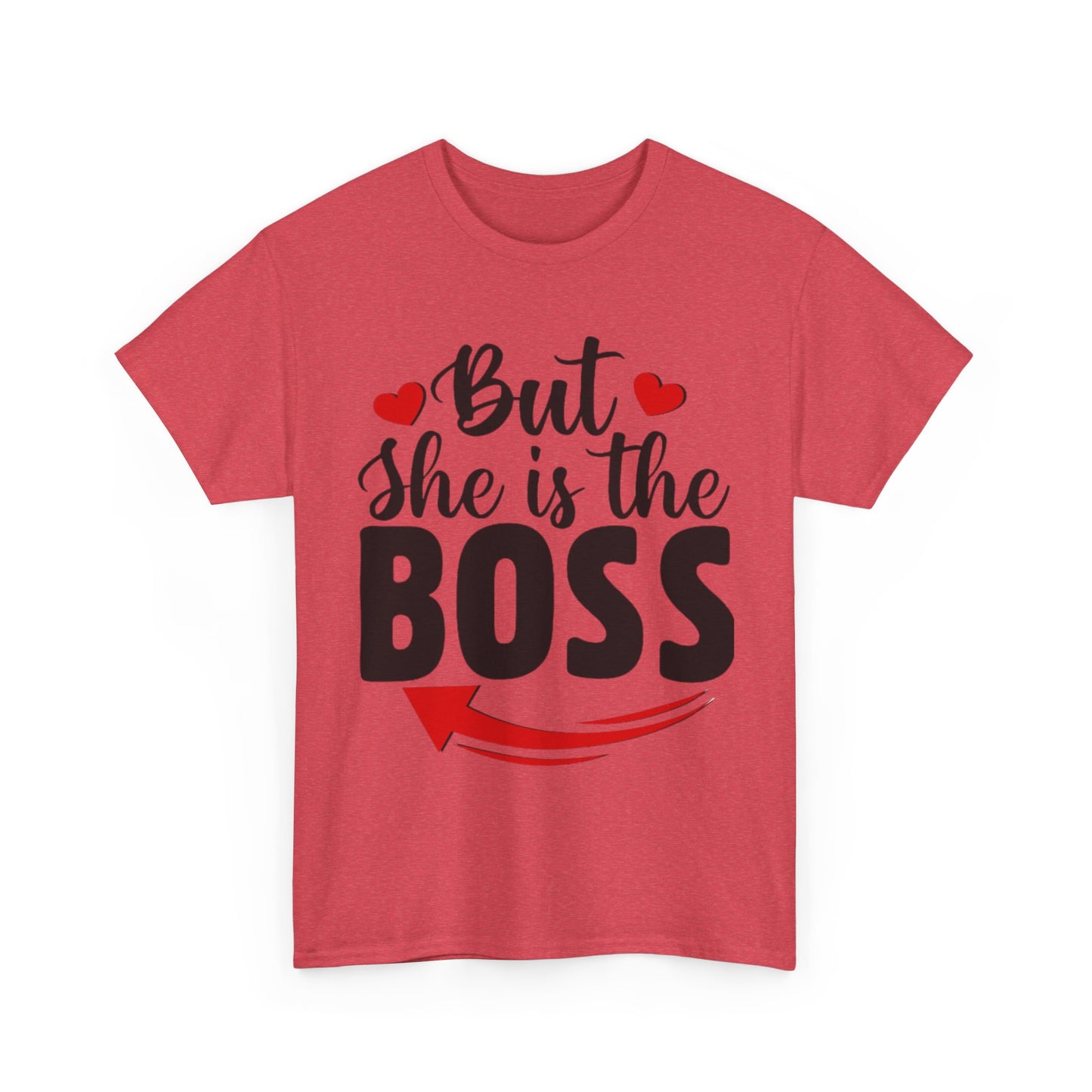 HE IS THE MAN/BUT SHE IS THE BOSS Couples Tshirt 2