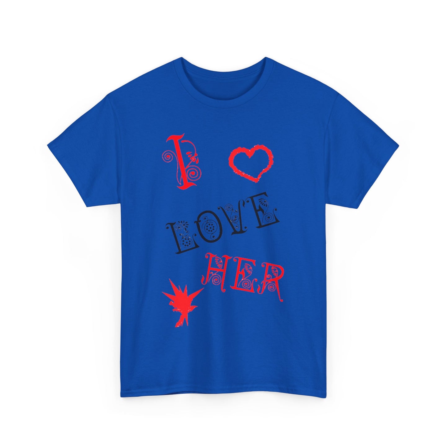 I LOVE HIM/ I LOVE HER Couples Tshirt 2 - Couples Fashion Wear