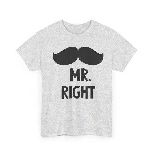 MR RIGHT w/ MUSTACHE/ MRS ALWAYS RIGHT w/ LIPS Couples Tshirt 1 - Couples Fashion Wear