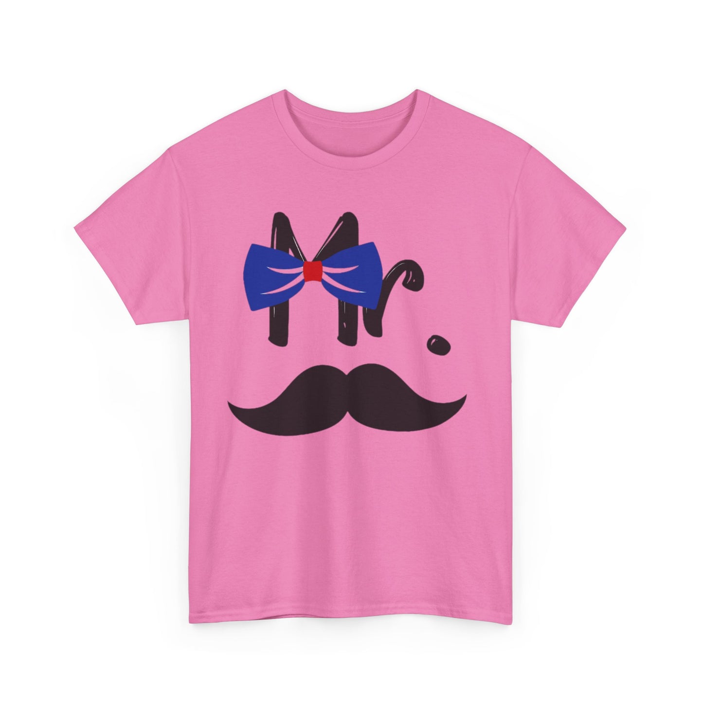 MR MUSTACHE w/ BOWTIE/MRS w/ LIPS Couples Tshirt 1 - Couples Fashion Wear