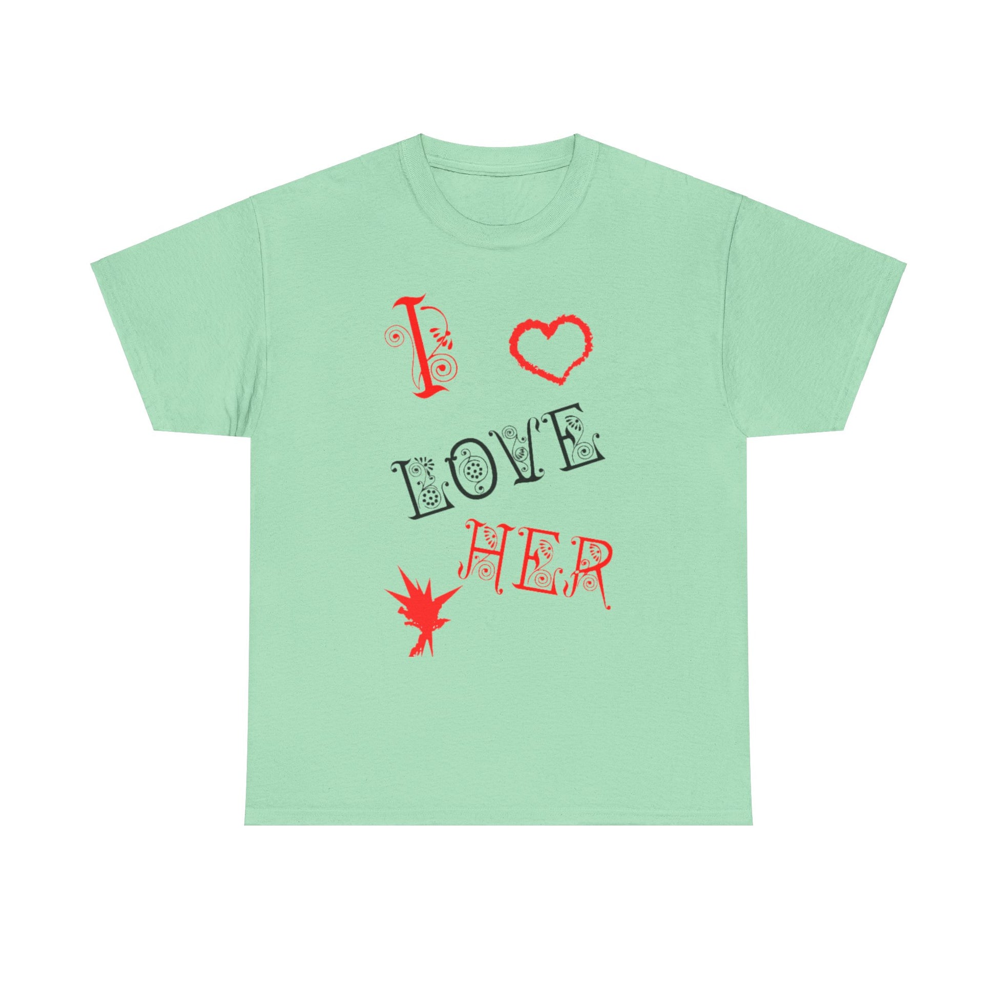 I LOVE HIM/ I LOVE HER Couples Tshirt 2 - Couples Fashion Wear