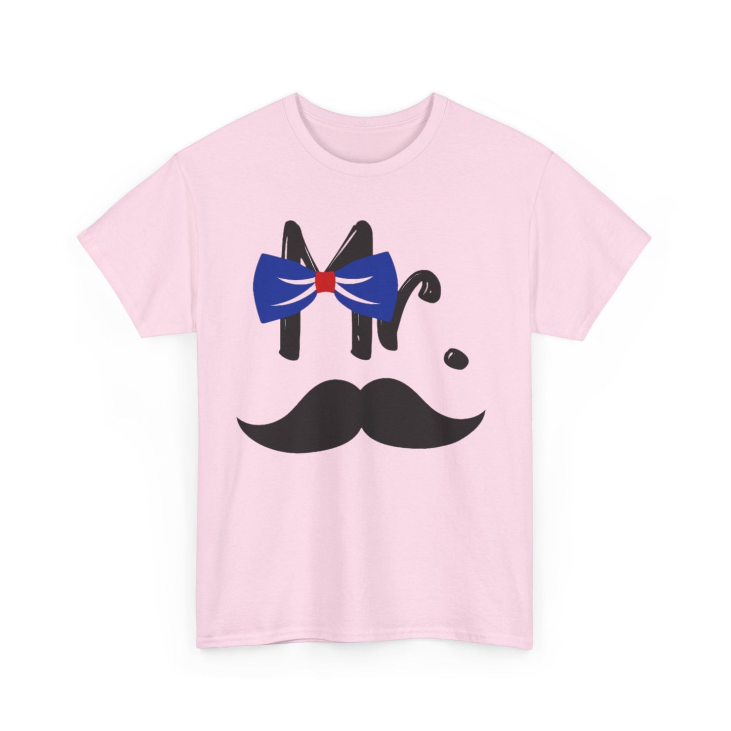 MR MUSTACHE w/ BOWTIE/MRS w/ LIPS Couples Tshirt 1 - Couples Fashion Wear