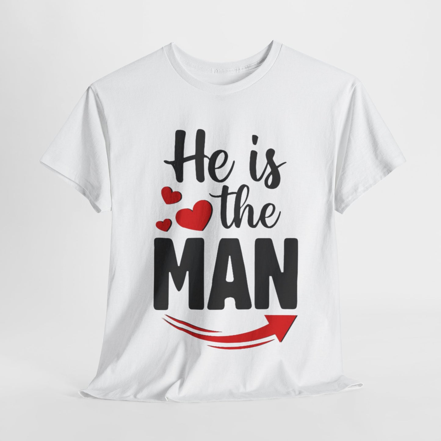 HE IS THE MAN/BUT SHE IS THE BOSS Couples Tshirt 1