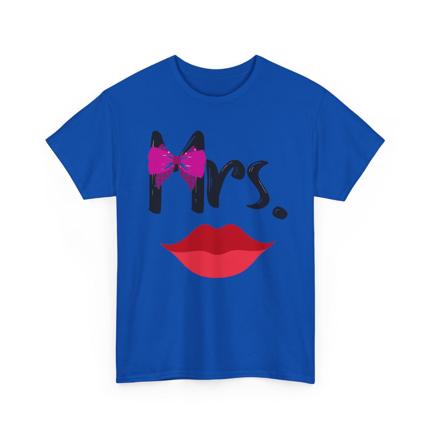 MR MUSTACHE w/ BOWTIE/MRS w/ LIPS Couples Tshirt 2 - Couples Fashion Wear