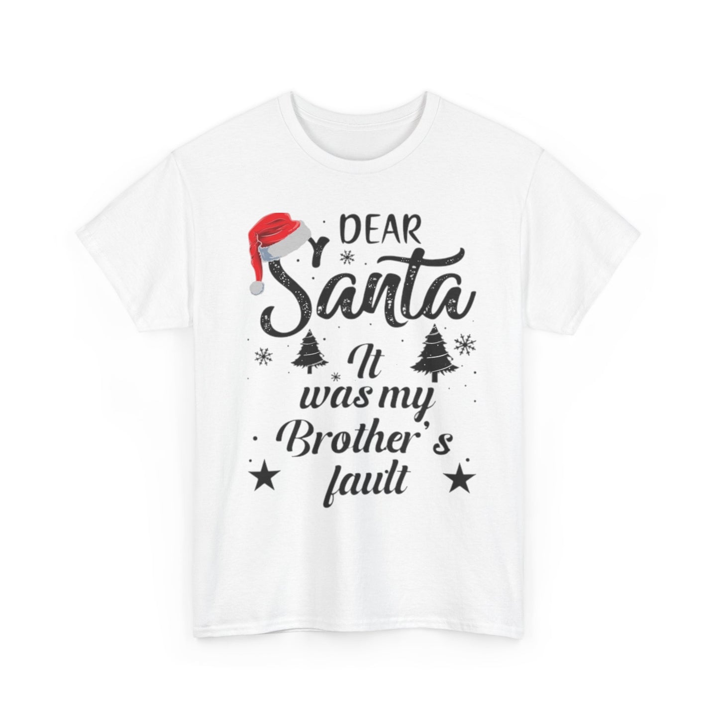 DEAR SANTA IT WAS MY BROTHER'S/SISTER'S FAULT Couples Tshirt 1 - Couples Fashion Wear