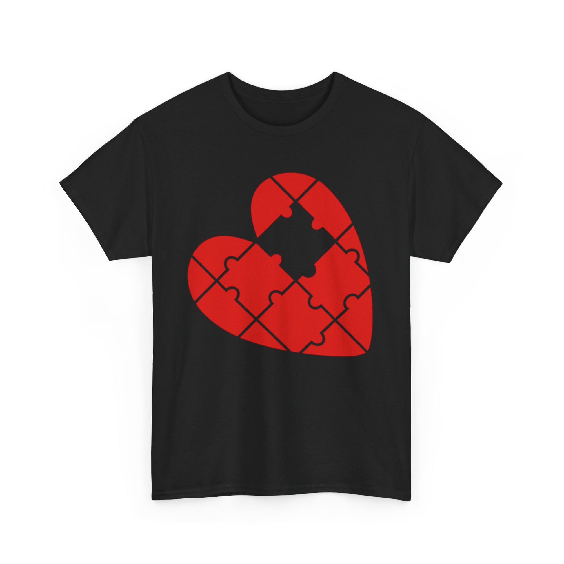 MISSING PUZZLE PIECE HEART/MISSING PUZZLE PIECE Couples Tshirt 1 - Couples Fashion Wear