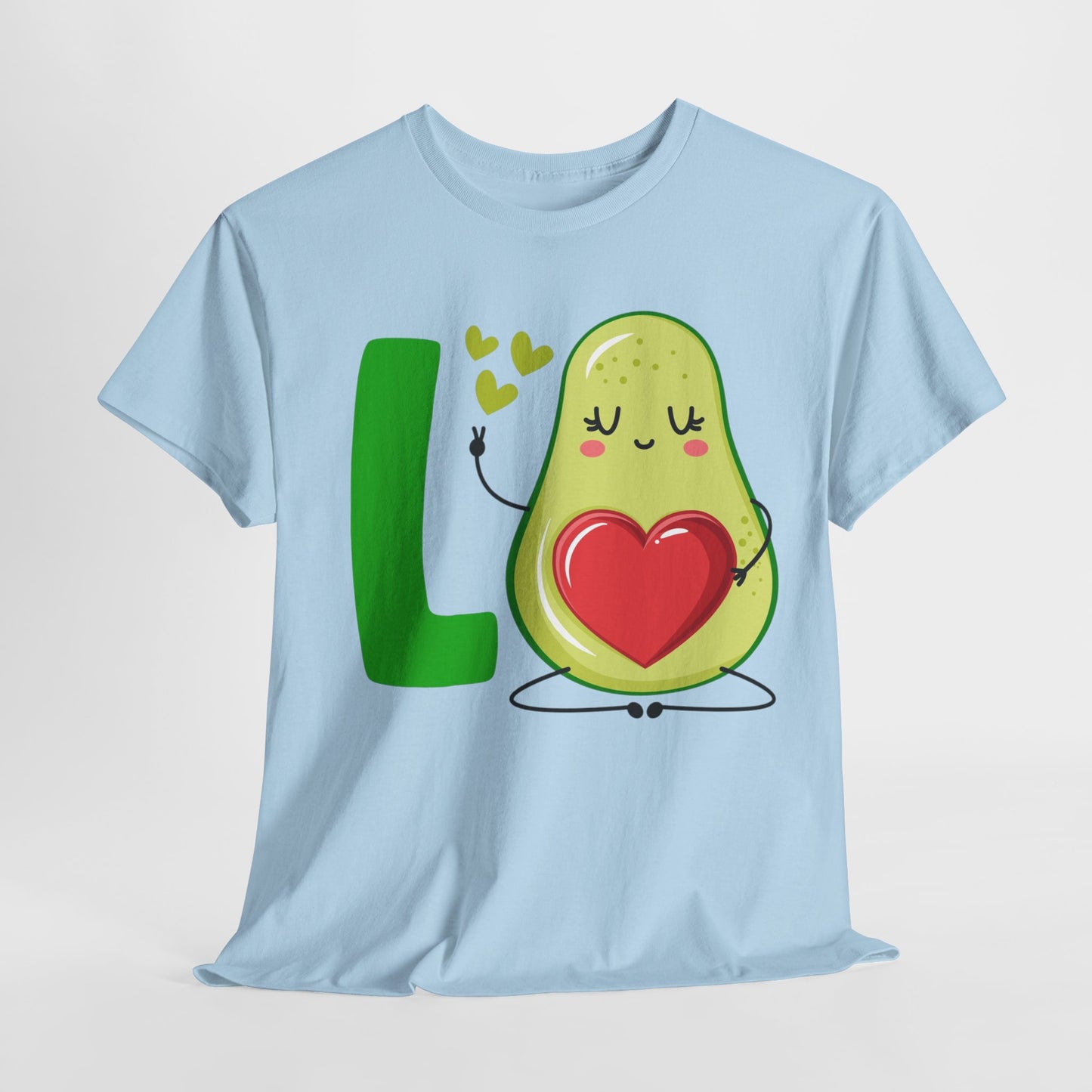 LO VE with AVOCADO HEART Couples Tshirt 1 - Couples Fashion Wear