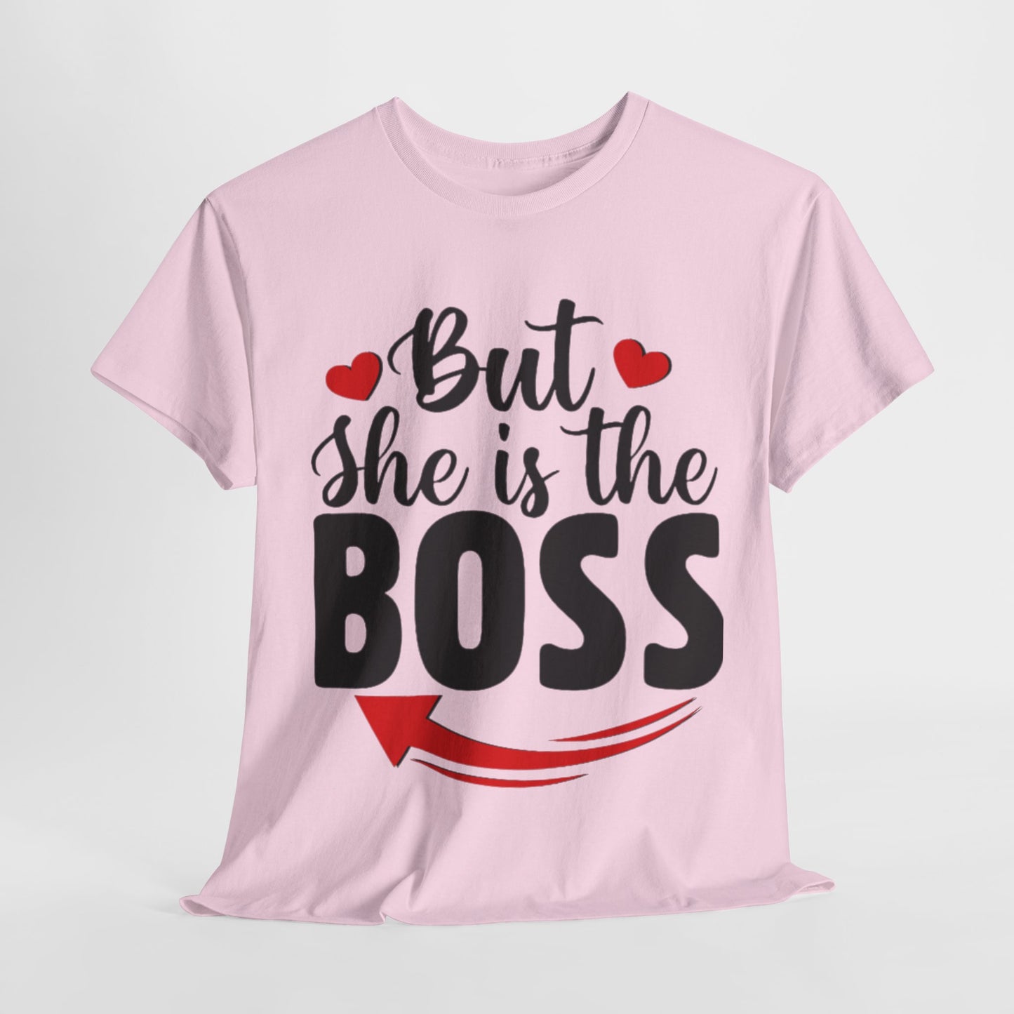 HE IS THE MAN/BUT SHE IS THE BOSS Couples Tshirt 2