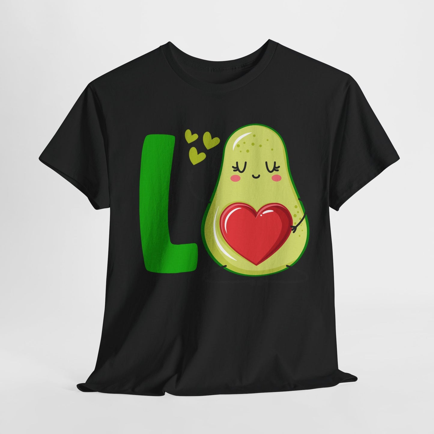 LO VE with AVOCADO HEART Couples Tshirt 1 - Couples Fashion Wear