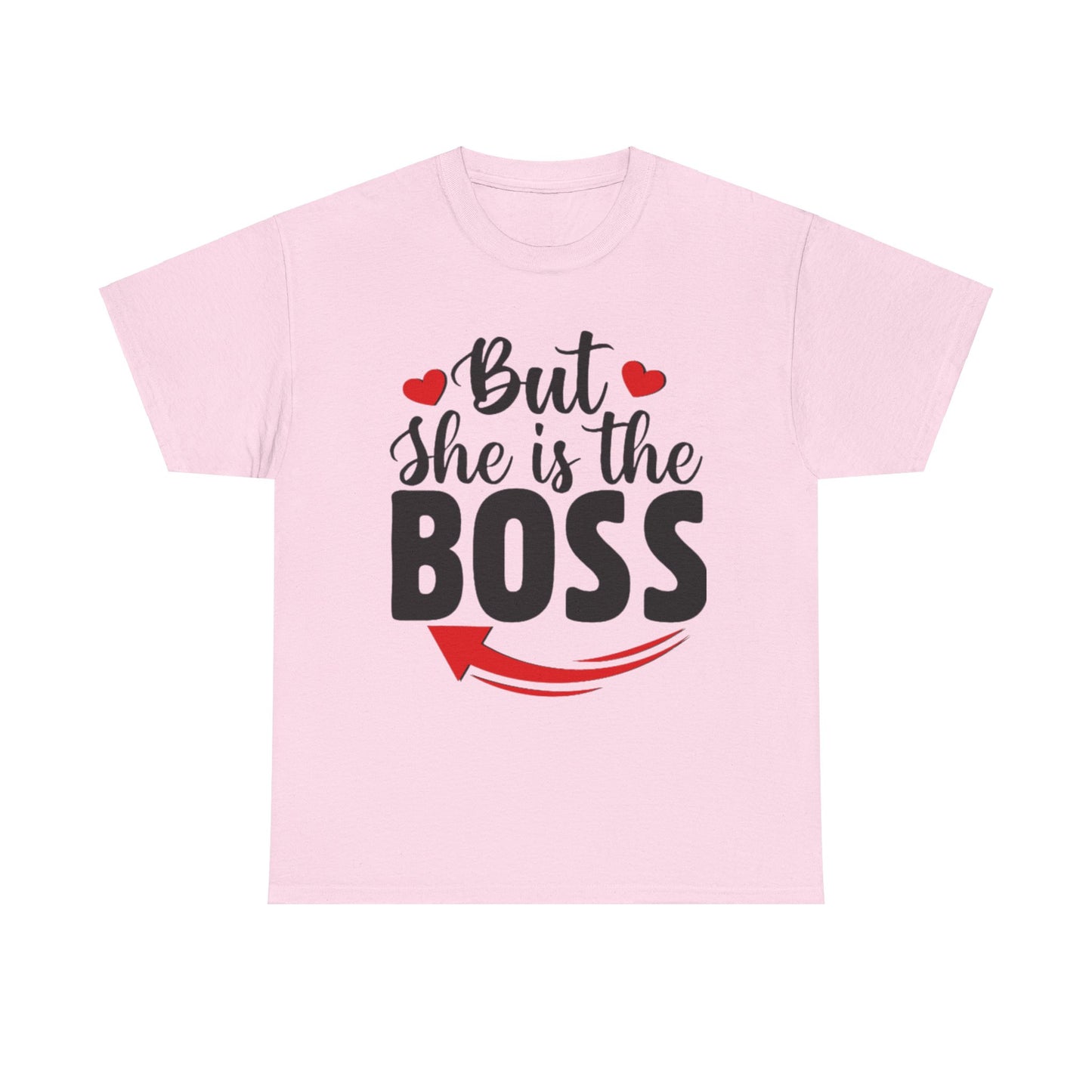 HE IS THE MAN/BUT SHE IS THE BOSS Couples Tshirt 2