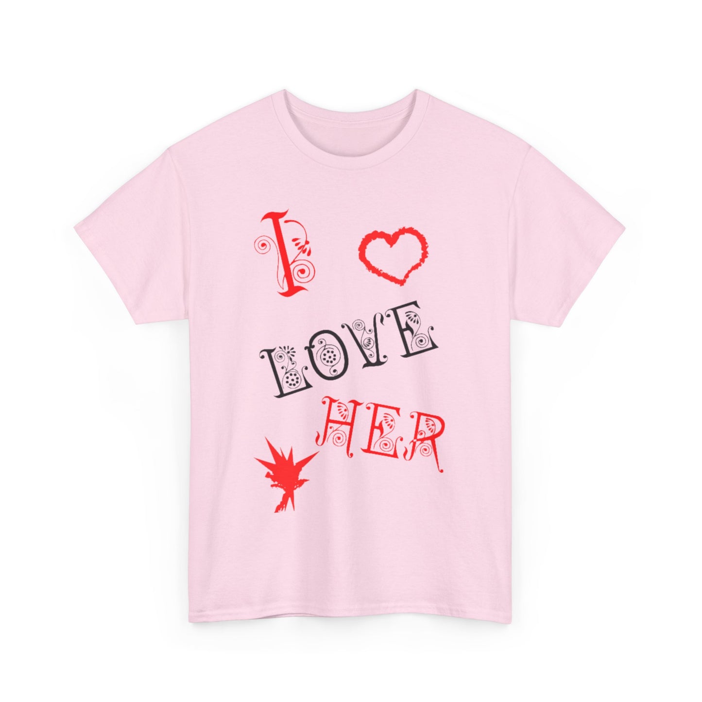 I LOVE HIM/ I LOVE HER Couples Tshirt 2 - Couples Fashion Wear