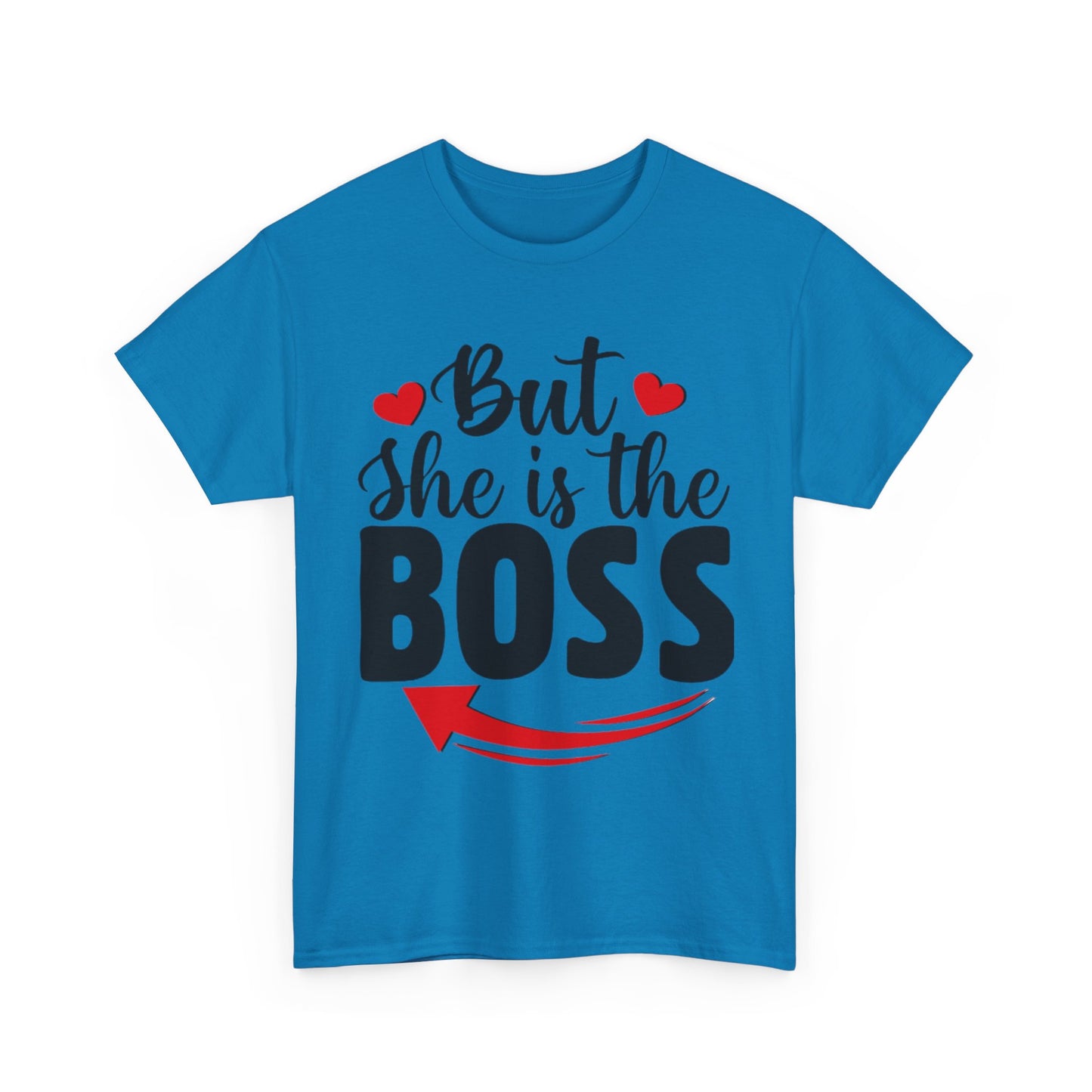 HE IS THE MAN/BUT SHE IS THE BOSS Couples Tshirt 2