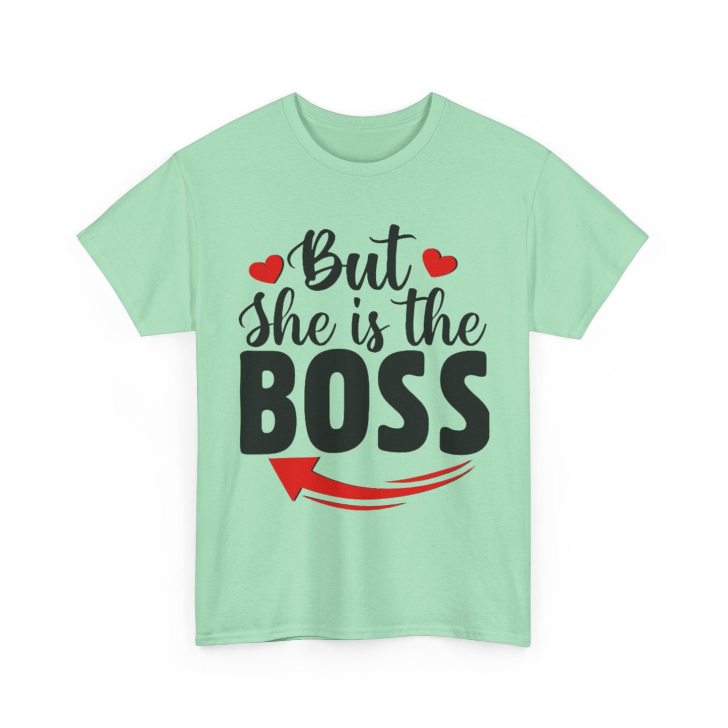 HE IS THE MAN/BUT SHE IS THE BOSS Couples Tshirt 2