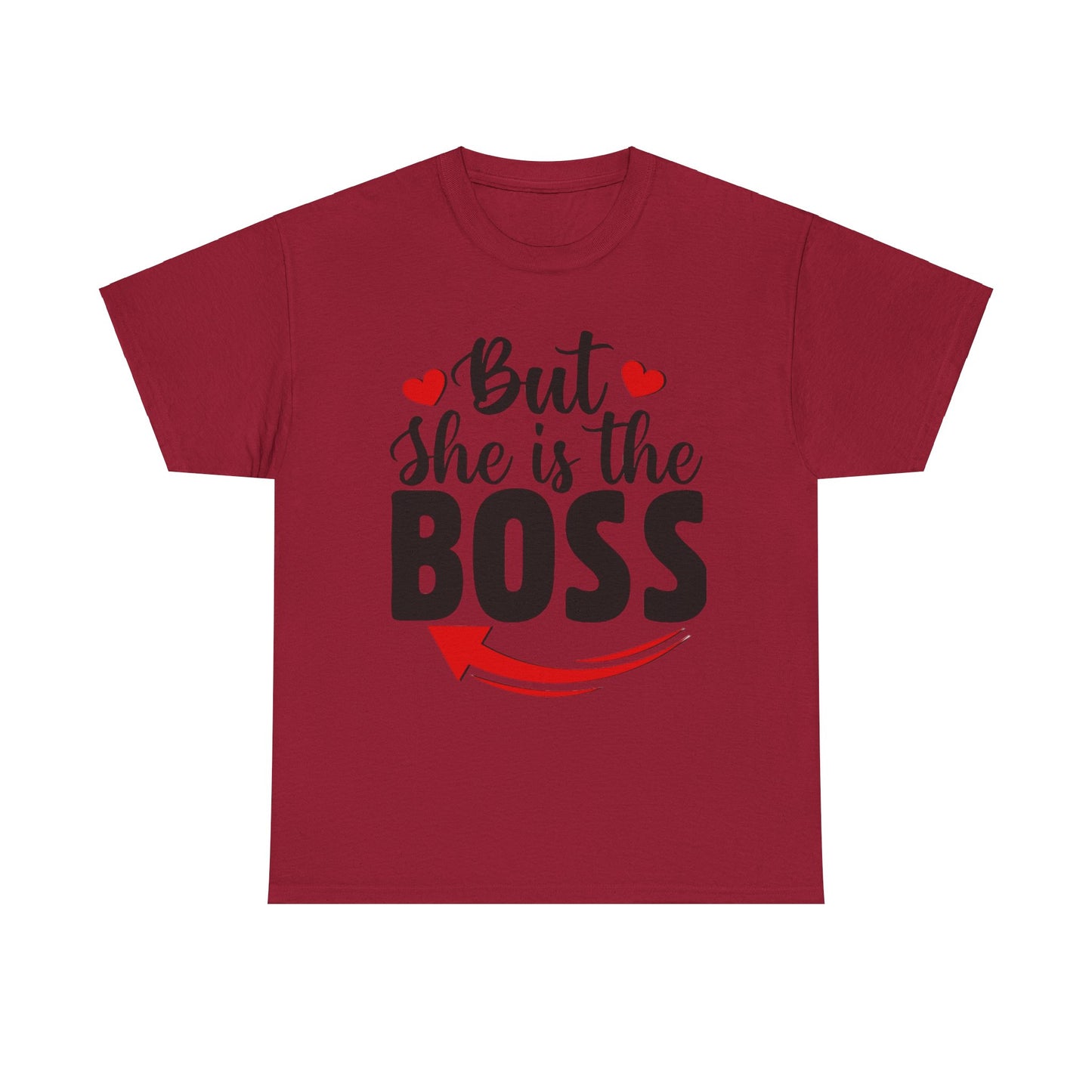 HE IS THE MAN/BUT SHE IS THE BOSS Couples Tshirt 2