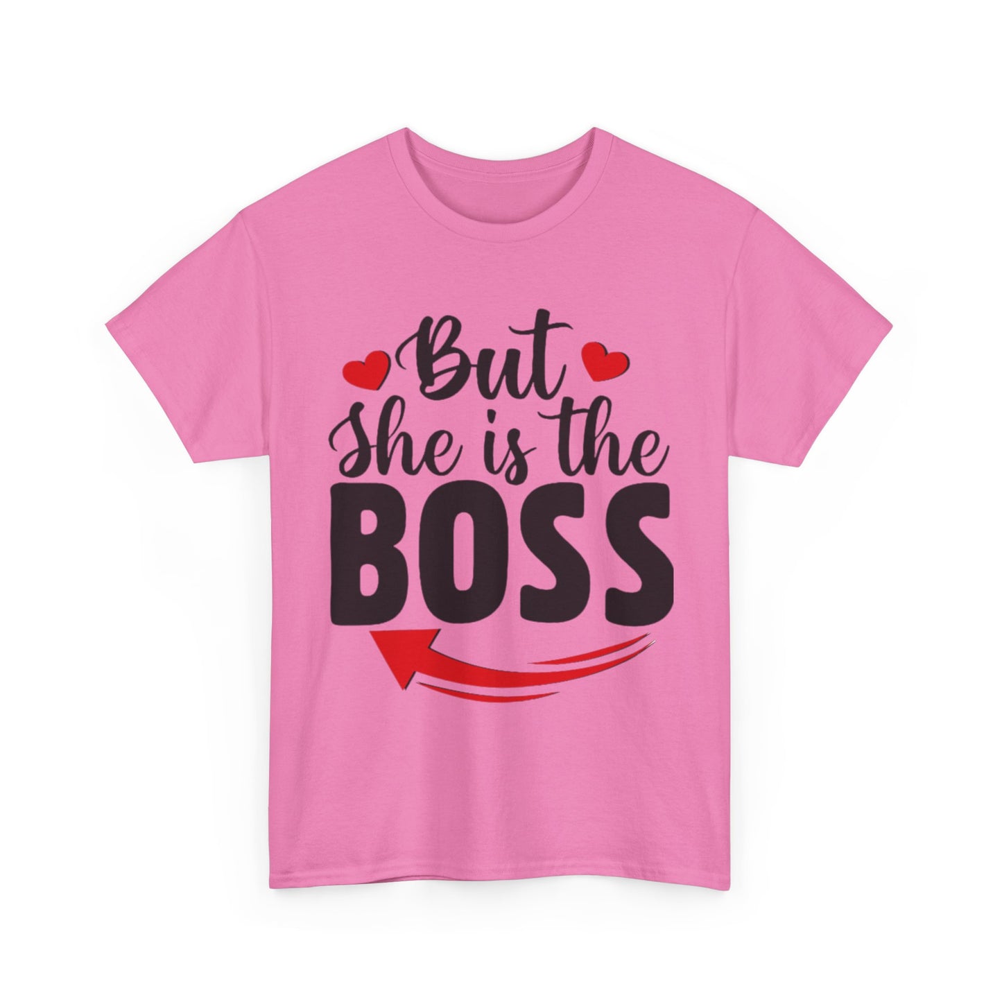 HE IS THE MAN/BUT SHE IS THE BOSS Couples Tshirt 2