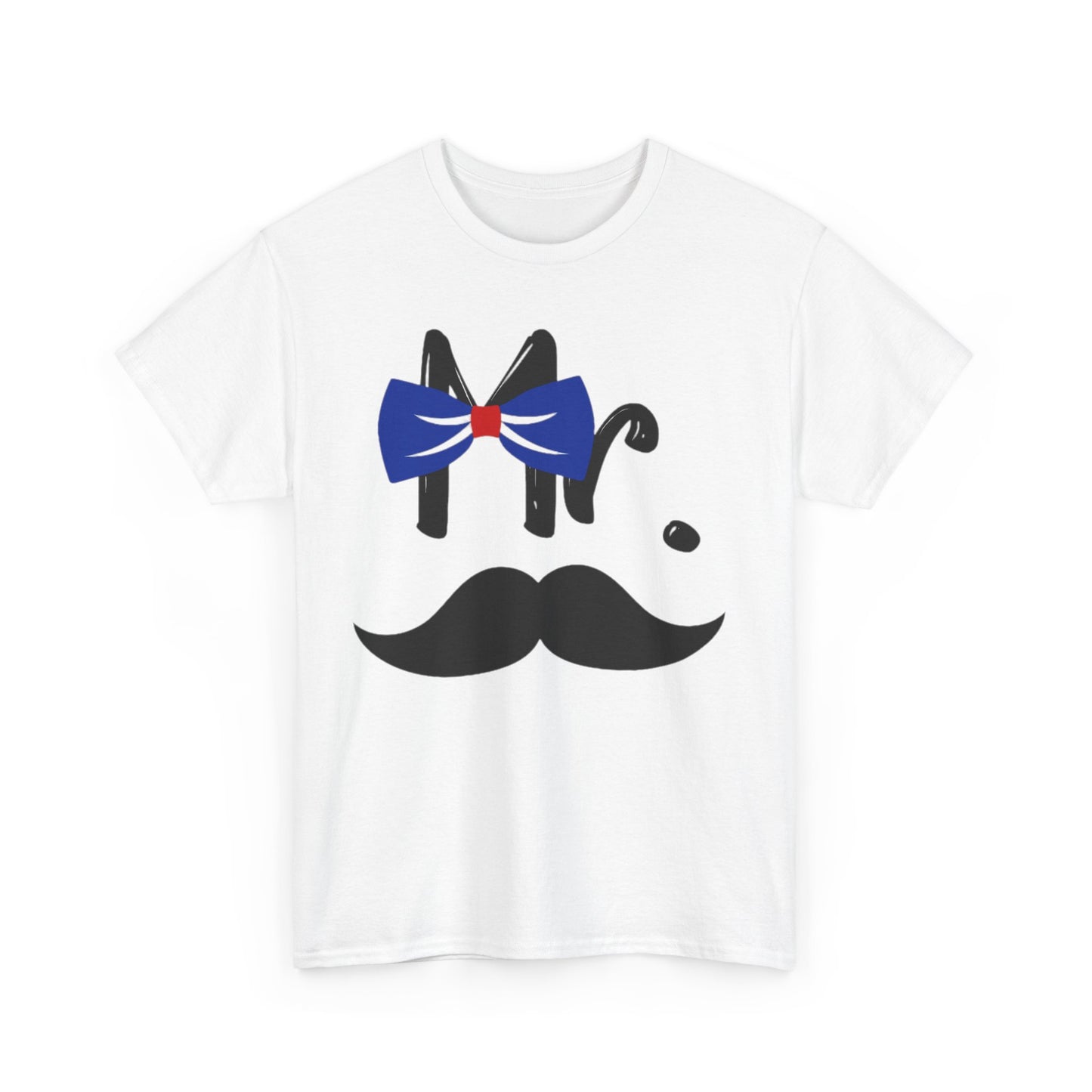 MR MUSTACHE w/ BOWTIE/MRS w/ LIPS Couples Tshirt 1 - Couples Fashion Wear