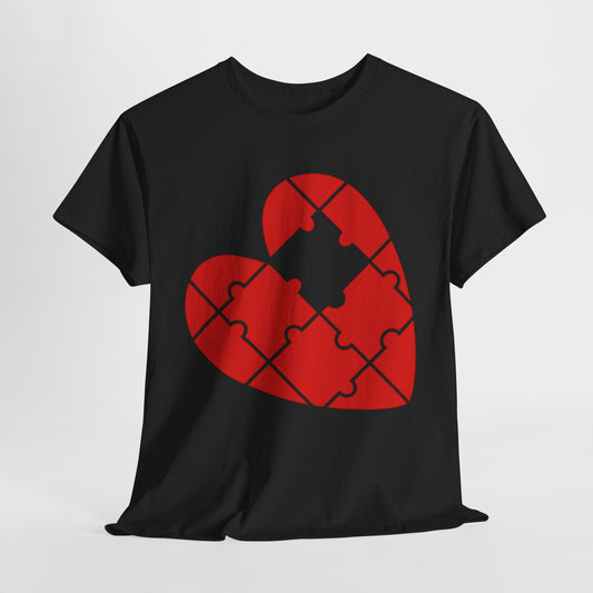 MISSING PUZZLE PIECE HEART/MISSING PUZZLE PIECE Couples Tshirt 1 - Couples Fashion Wear