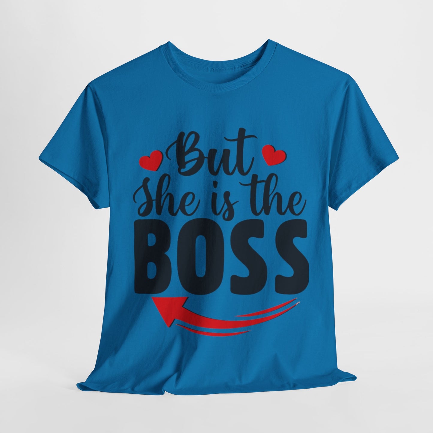 HE IS THE MAN/BUT SHE IS THE BOSS Couples Tshirt 2