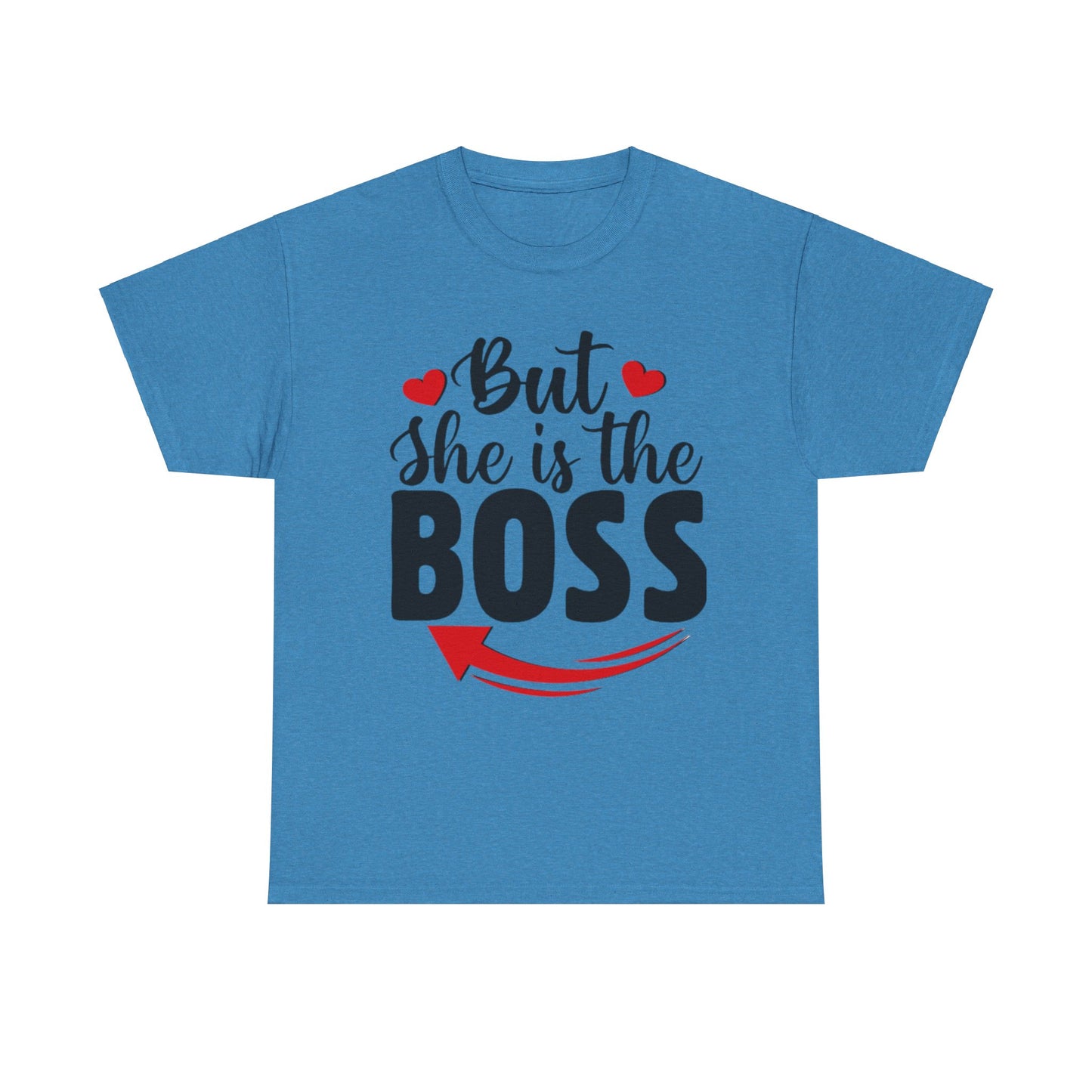 HE IS THE MAN/BUT SHE IS THE BOSS Couples Tshirt 2