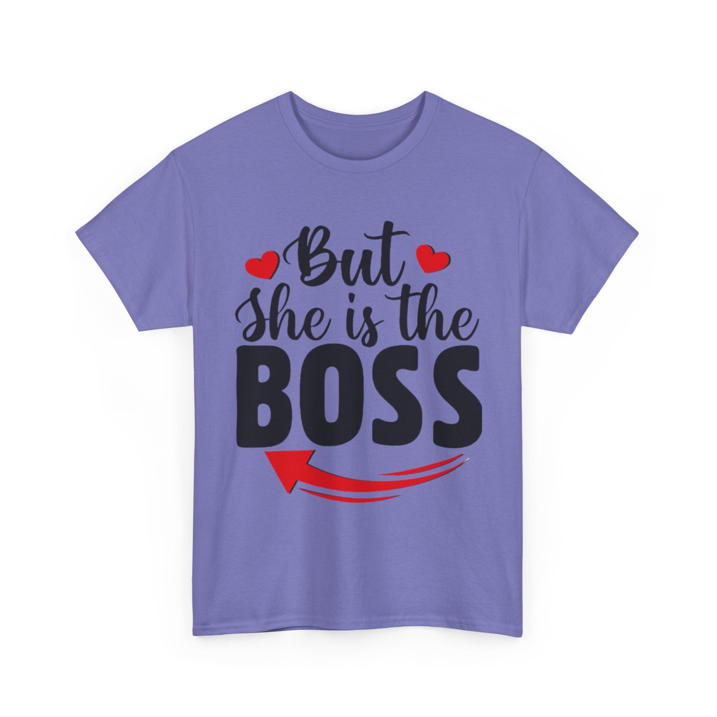 HE IS THE MAN/BUT SHE IS THE BOSS Couples Tshirt 2