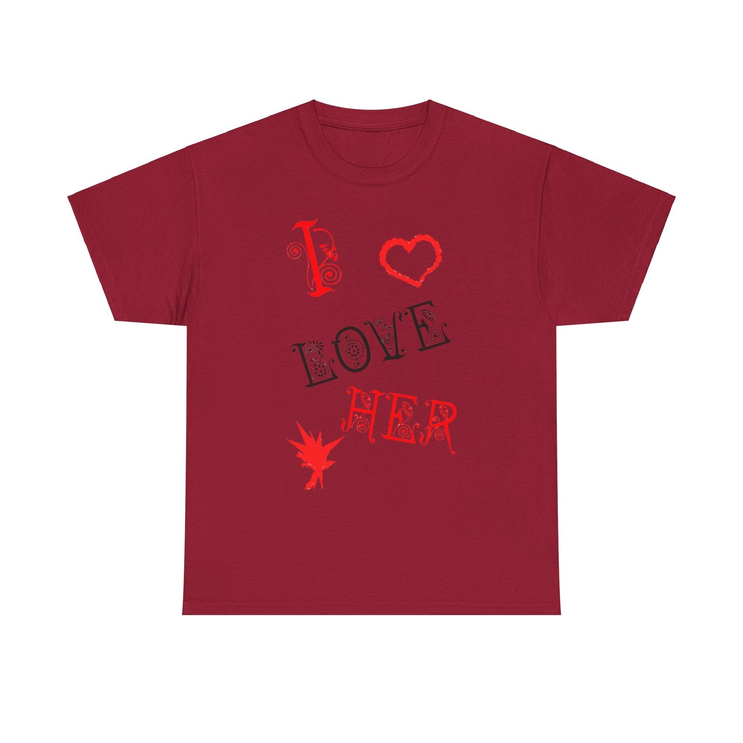 I LOVE HIM/ I LOVE HER Couples Tshirt 2 - Couples Fashion Wear