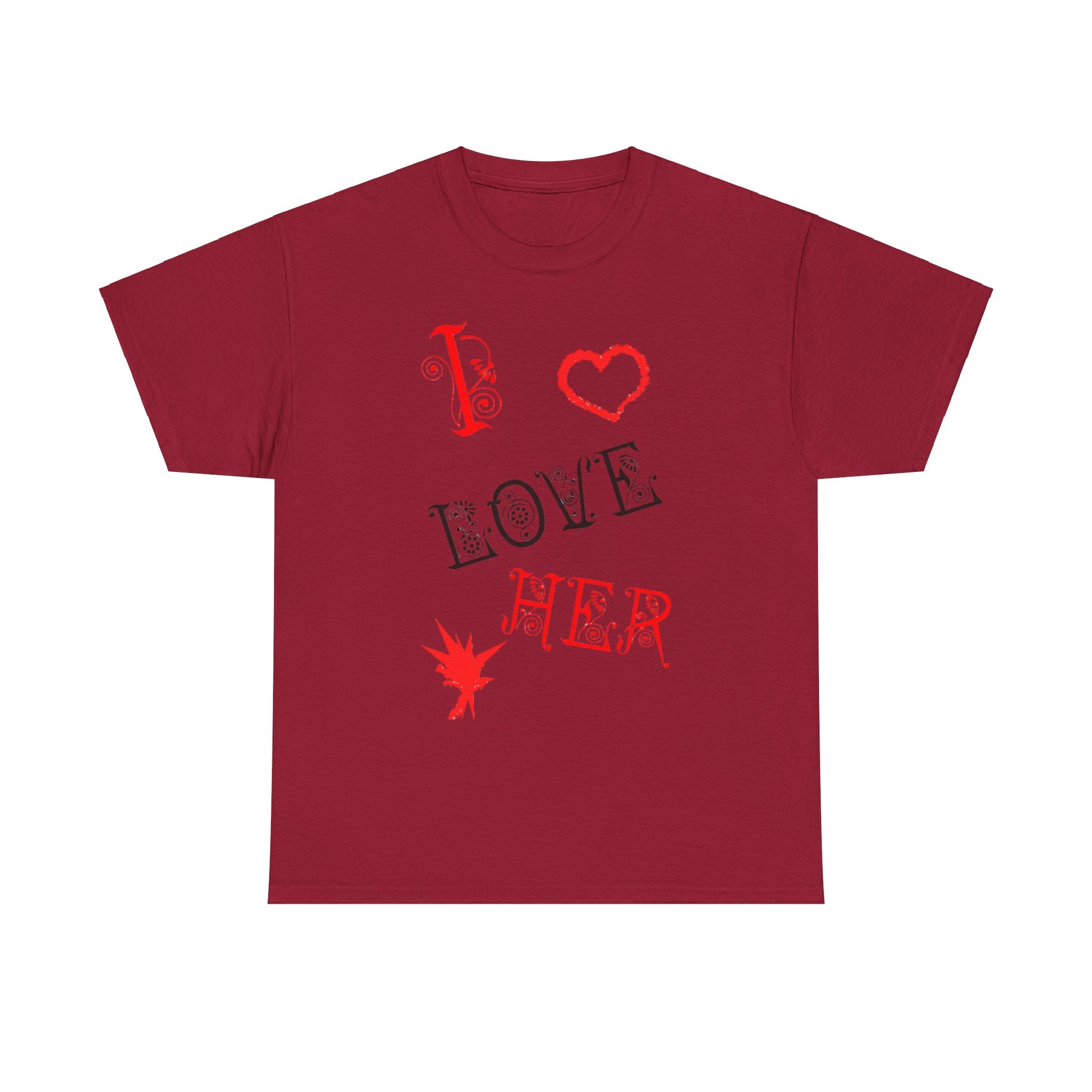 I LOVE HIM/ I LOVE HER Couples Tshirt 2 - Couples Fashion Wear