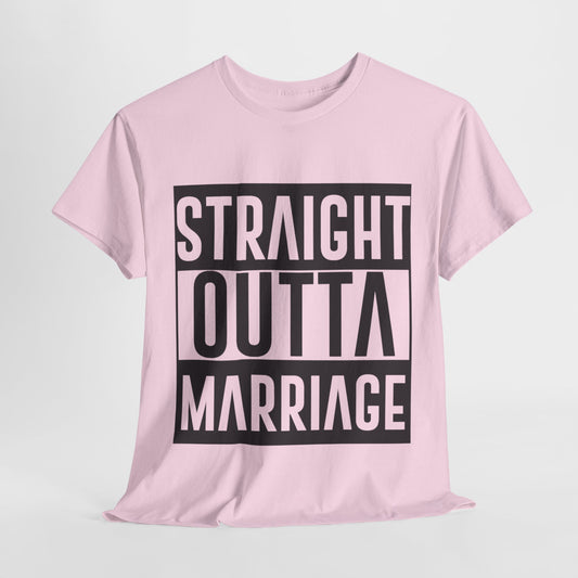 STRAIGHT OUTTA MARRIAGE Couples Tshirt 2 - Couples Fashion Wear