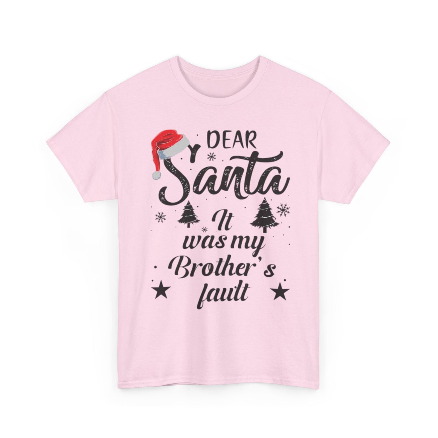 DEAR SANTA IT WAS MY BROTHER'S/SISTER'S FAULT Couples Tshirt 1 - Couples Fashion Wear