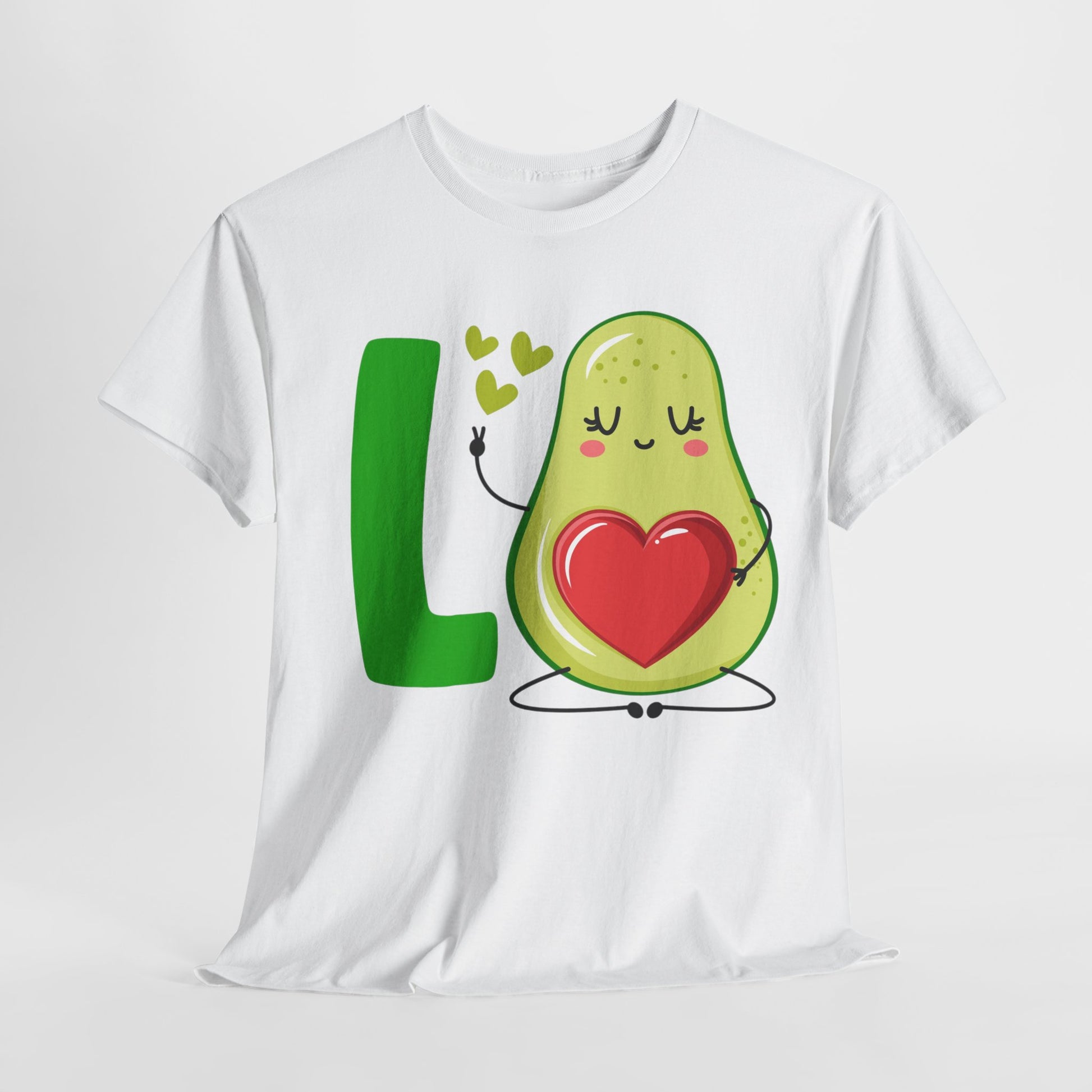 LO VE with AVOCADO HEART Couples Tshirt 1 - Couples Fashion Wear