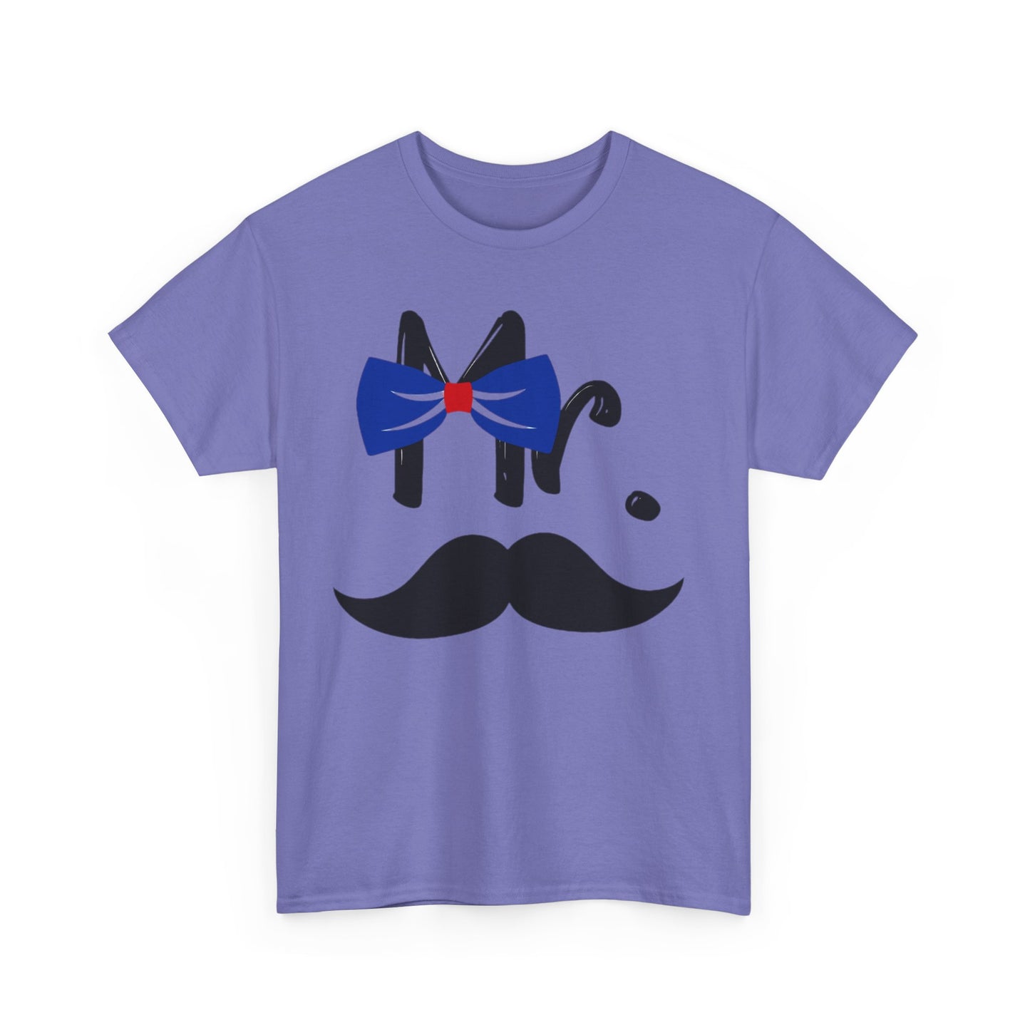 MR MUSTACHE w/ BOWTIE/MRS w/ LIPS Couples Tshirt 1 - Couples Fashion Wear