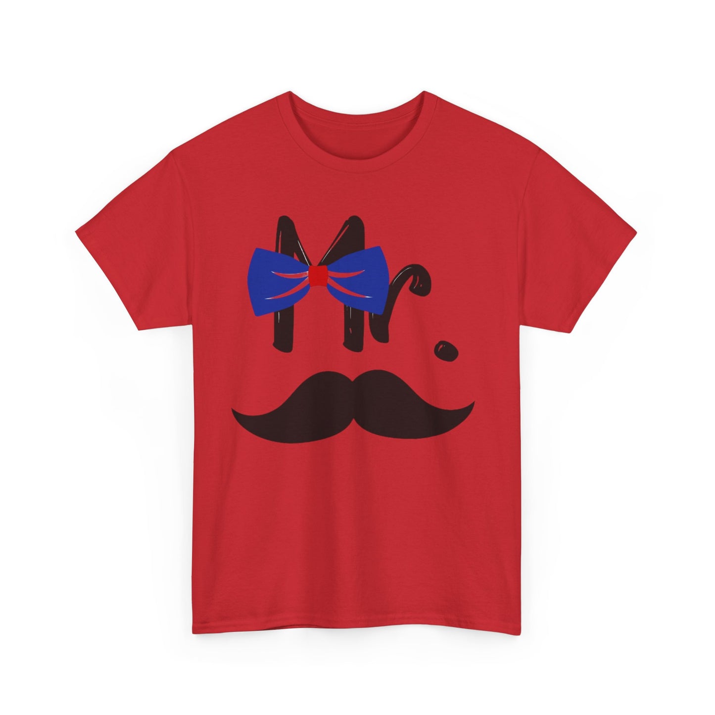 MR MUSTACHE w/ BOWTIE/MRS w/ LIPS Couples Tshirt 1 - Couples Fashion Wear