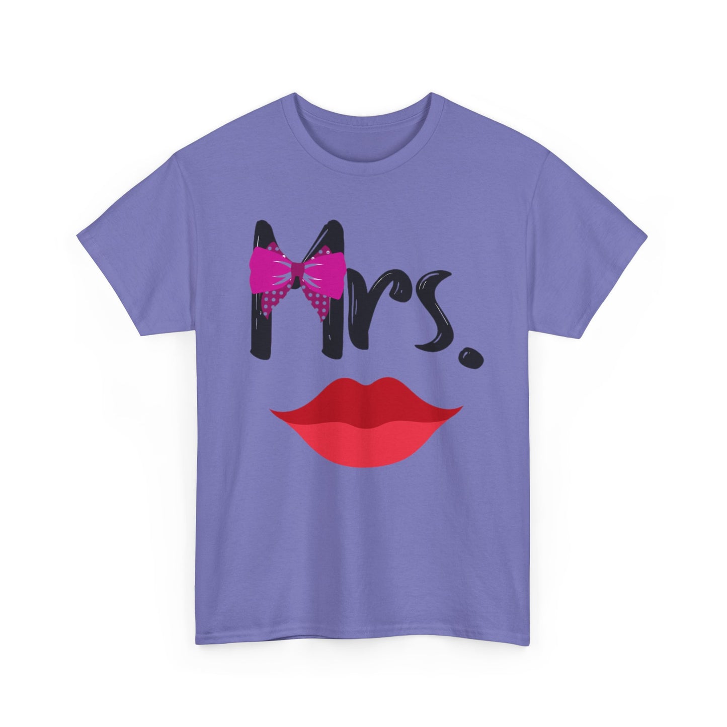 MR MUSTACHE w/ BOWTIE/MRS w/ LIPS Couples Tshirt 2 - Couples Fashion Wear